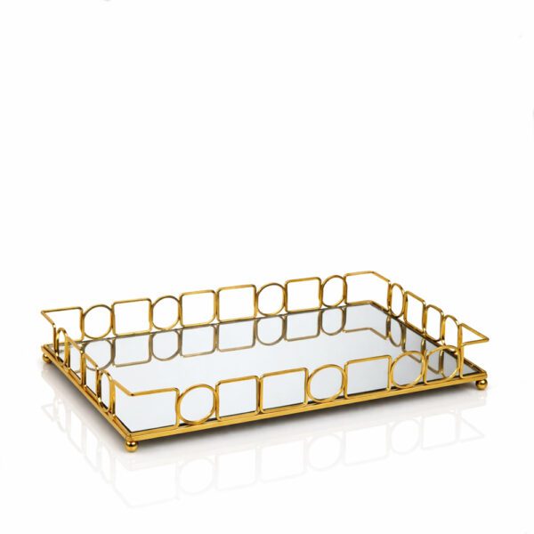 Ορθογώνιος χρυσός δίσκος γάμου με καθρέφτη DM-0050