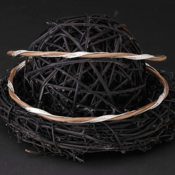 Στέφανα Γάμου από ξύλο και ασήμι X-0140