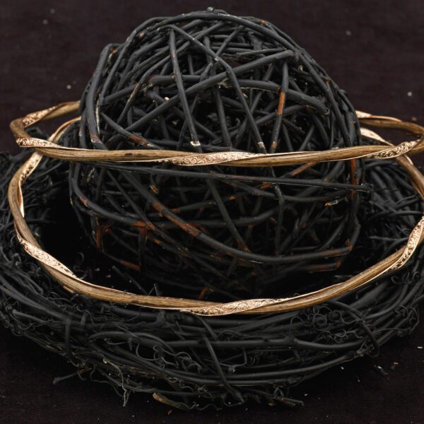 Στέφανα Γάμου από ξύλο και ασήμι X-0140P