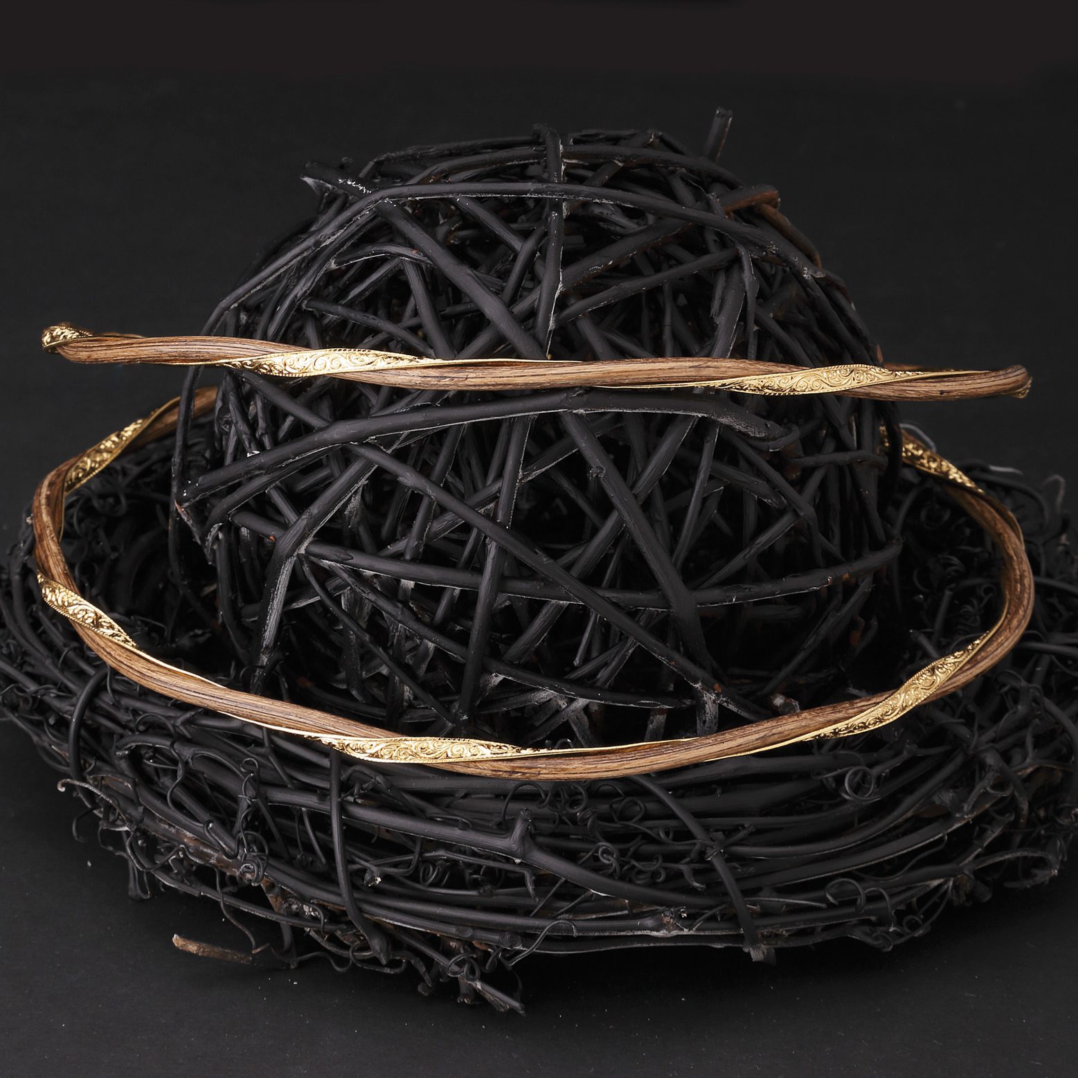 Στέφανα Γάμου από ξύλο και ασήμι Ξ-0140Χ