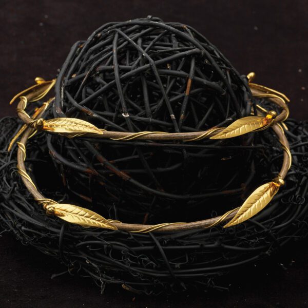 Στέφανα Γάμου από ξύλο και ασήμι X-0260