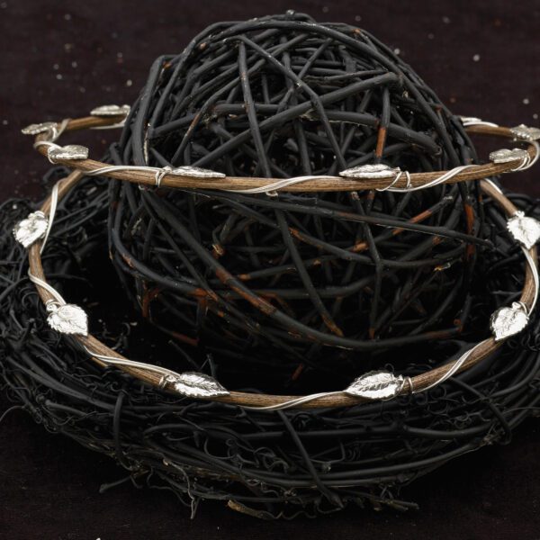 Στέφανα Γάμου από ξύλο και ασήμι X-0280