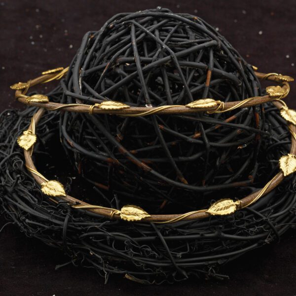 Στέφανα Γάμου από ξύλο και ασήμι X-0285