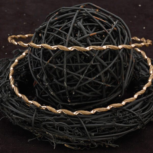 Στέφανα Γάμου από ξύλο και ασήμι X-0300