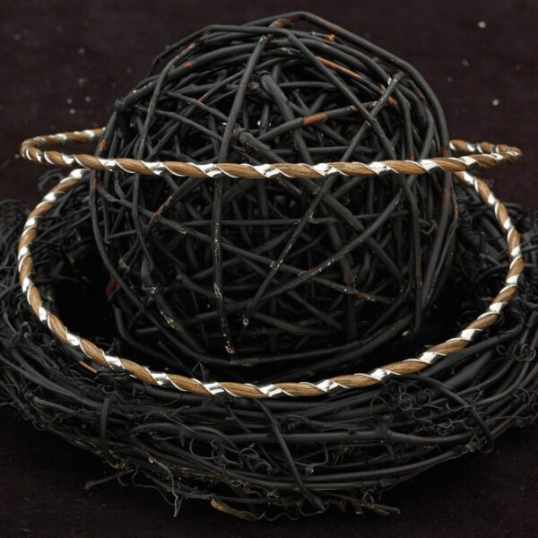 Στέφανα Γάμου από ξύλο και ασήμι X-0300L