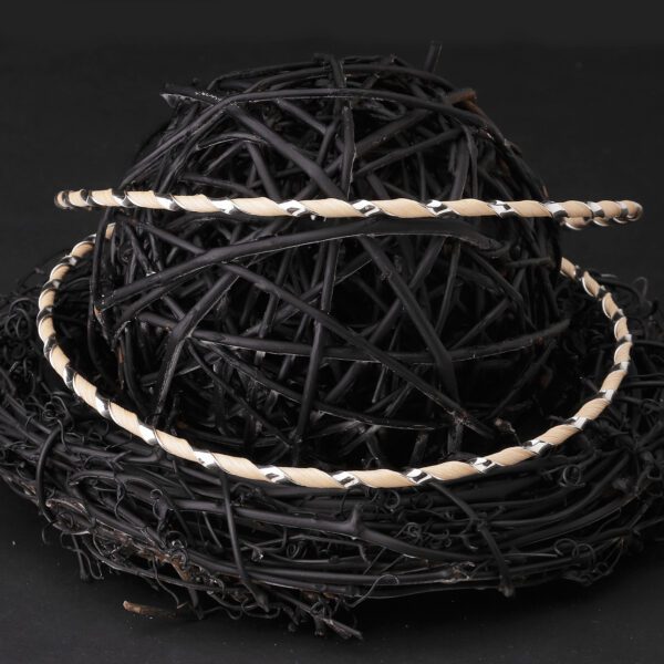 Στέφανα Γάμου από ξύλο και ασήμι X-0400