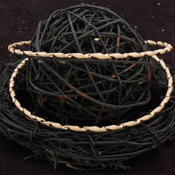 Στέφανα Γάμου από ξύλο και ασήμι X-0401