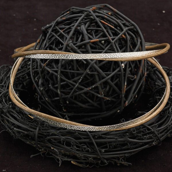 Στέφανα Γάμου από ξύλο και ασήμι X-0520L