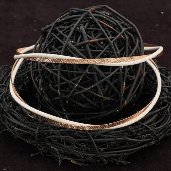 Στέφανα Γάμου από ξύλο και ασήμι X-0600