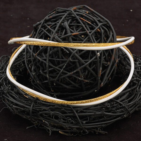 Στέφανα Γάμου από ξύλο και ασήμι X-0630