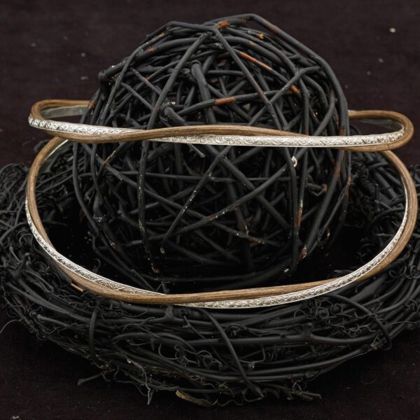 Στέφανα Γάμου από ξύλο και ασήμι X-0635