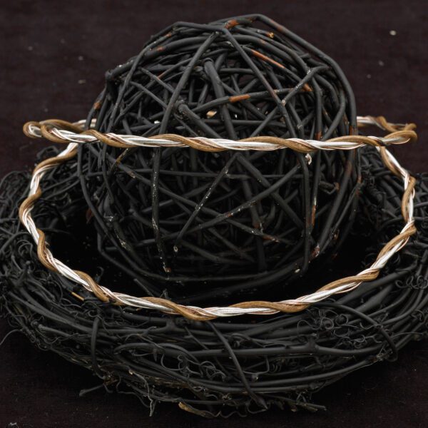 Στέφανα Γάμου από ξύλο και ασήμι X-0702