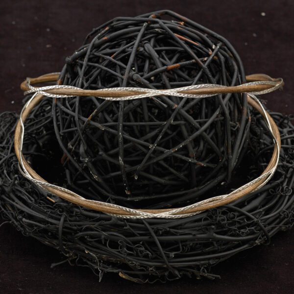 Στέφανα Γάμου από ξύλο και ασήμι X-0712