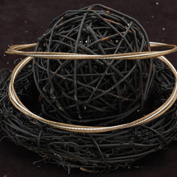 Στέφανα Γάμου από ξύλο και ασήμι X-0721