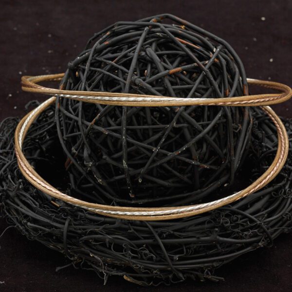 Στέφανα Γάμου από ξύλο και ασήμι X-0722