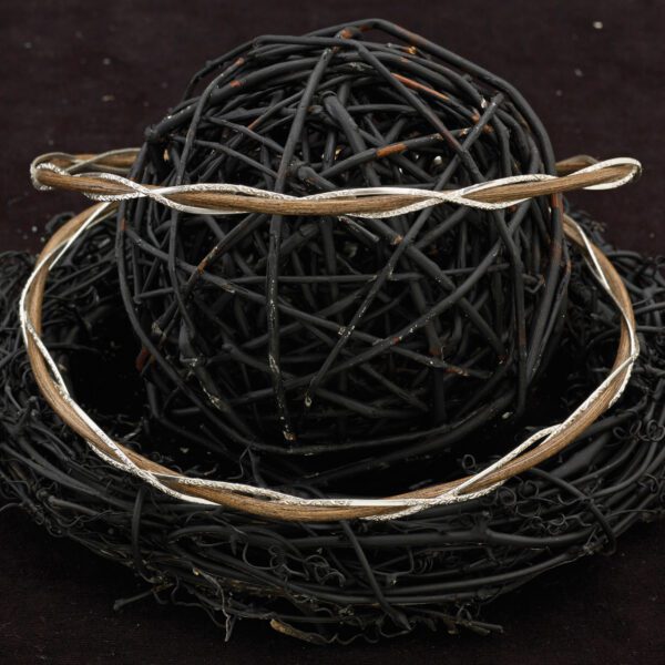 Στέφανα Γάμου από ξύλο και ασήμι X-0731