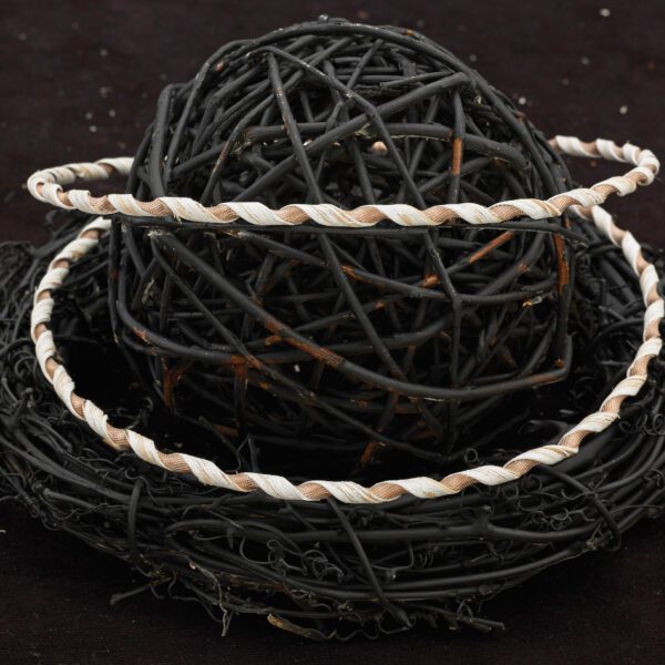 Στέφανα Γάμου από ξύλο και ασήμι X-0840