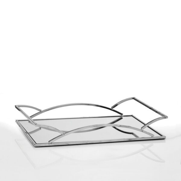 Ορθογώνιος ασημένιος δίσκος γάμου με καθρέφτη DM-0470