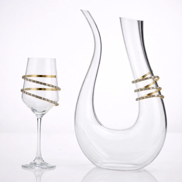 Κρυστάλλινο σετ καράφα και ποτήρι κρασιού M-0600