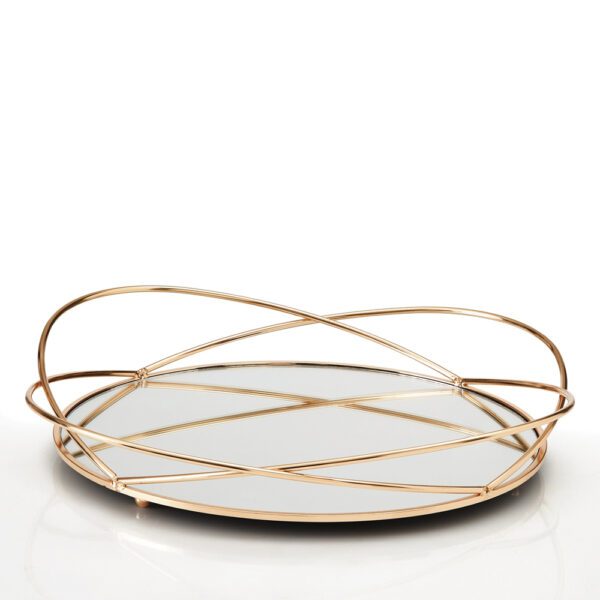 Στρογγυλός χρυσός δίσκος γάμου με καθρέφτη DM-0740